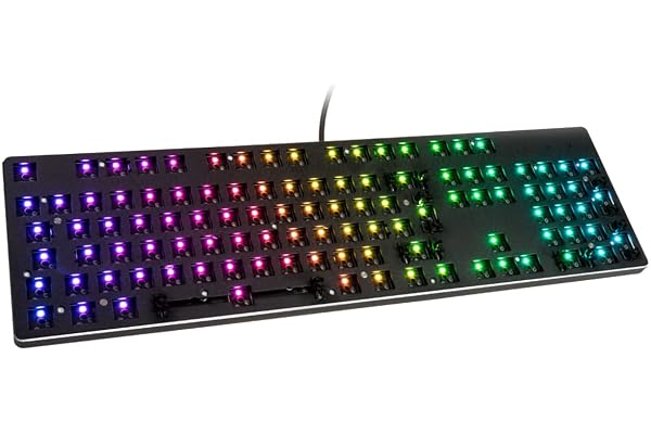 GLORIOUS Gaming GMMK Full Size 100%, Barebones (Cadre Uniquement) - Clavier de Jeu mécanique, RGB par Touche, Hot-swappable et Personnalisable - Disposition européenne/Internationale ISO - Noir