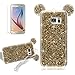 Produktbild Girlyard Glitzer Silikon Schutz HandyHülle für Galaxy S7 Edge, Weiche TPU Strass Diamant Maus Ohren Bling Backcover, 3D Kreativ Design Schutzhülle Samsung S7 Edge Flexibel Rubber Etui und Ultra Slim Case für Samsung Galaxy S7 Edge - Golden