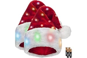 Verahaus LED Light Up Santa Hat, 20 Lights, Adult Size, 1 Pack