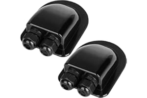 ‎RESTMO Restmo 2 Stück IP68 wasserdichte Solar-Kabeleinführungsverschraubung, ABS wetterbeständiges Gehäuse mit 2-Fach Kabeleinführung Dachdurchführung für Wohnmobilen, Wohnwagen, Schiffen, schwarz