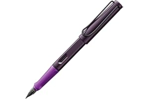 Lamy safari violet-blackberry pióro wieczne z ergonomicznym uchwytem i czarną stalówką o szerokości kreski EF – tworzywo sztuczne ASA – w zestawie wkład atramentowy T 10 niebieski – dla osób