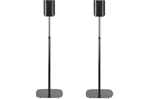 Mountson Adjustable Floor Stand for Sonos One, SL & Play:1 (Twin Pack, Black)