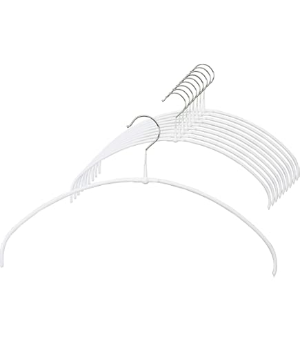 MAWA Hanger, Set van 10, Economic P, Dun, Ruimtebesparend, Rondvormige Hanger Perfect voor T-shirts en Jumpers, 360° Draaibare Haak, Antislip Gecoate, 46 cm, Wit MAWA Hanger, Set van 10, Economic P, Dun, Ruimtebesparend, Rondvormige Hanger Perfect voor T-shirts en Jumpers, 360° Draaibare Haak, Antislip Gecoate, 46 cm, Wit