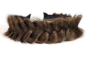 TOECWEGR Hairband Braided Hairpiece Messy Wide 4 Strands Fluffy Braids Wig with Tooth Women Headband Hair Bands