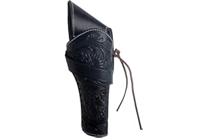 Hulara Full Grain Buff Leather Cross Draw Holster Gun Holder 22 .38/357 .44/45 Cal Revolver Gun Western Holster Fit 4" to 8" Revolver Holster