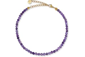 GD GOOD.designs Tobilleras para mujer con cuentas de jade auténtico 4mm - Impermeable - Tobillera de piedra natural de color con cierre ajustable en oro de 18K