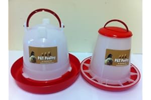 NANDEYIBI P&T Poultry 1Kg Feeder & 1.5Ltr Drinker For Chickens/Hens/Ducks/Chicks