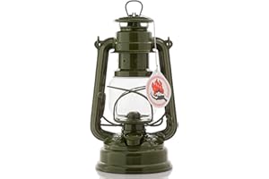 PETROMAX GMBH DEUTSCHLAND Feuerhand kerosene lamp model 276 Army Olive Green Burn Time Approx. 20 Hours Storm Lantern, Height 25.5 x 15.5 cm, capacity 0.34 L/Ø 13 cm, Weight 520 g