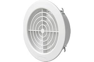 LA VENTILAZIONE First Plast Grille ronde a encastr. avec moustiquaire d.125 blanc-pass air 30cm2