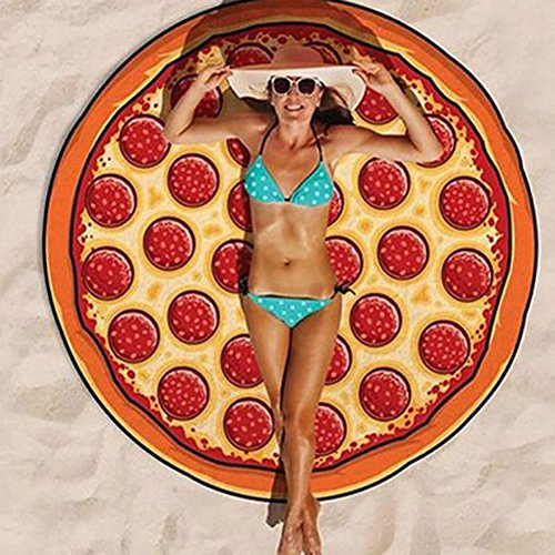 Wingogo Hamburger Pizza Cute Dünn Beach Decke Handtuch Runde Yoga Mat - 2