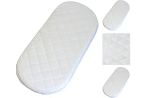 P’TIT AIR Matelas Couffin Nacelle Hypoallergénique & Respirant 74 x 28 x 2,5 cm Antibactérien Antiacarien Matelas Bébé Ovale Mousse Couffin Osier Landau Berceau 1stopbabystore - Conforme aux Normes