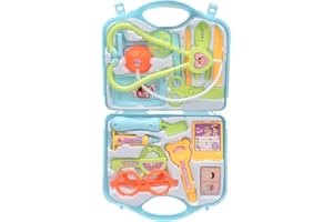 FALAFOTY Valigetta Dottore Bambini, 15PCS Giocattoli di Ruolo del Dottore con Custodia per il Trasporto, Stetoscopio, Giochi di Ruolo Kit Medico Giocattolo per Bambini Regali di Festa 3 Anni (Blu)