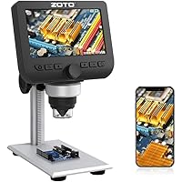 WiFi LCD Mikroskop, ZOTO 4,3 Zoll 1080P Full HD Digital Mikroskop Kamera, 1000X Vergrößerung Metallständer…