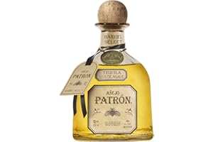 PATRÓN Añejo Premium Tequila with Chelsea Lodge Label, Made from the Finest 100% Weber Blue Agave, Handcrafted in Small Batches in Mexico, Aged For Over 12 Months in Oak Casks, 40% ABV, 70cl / 700ml