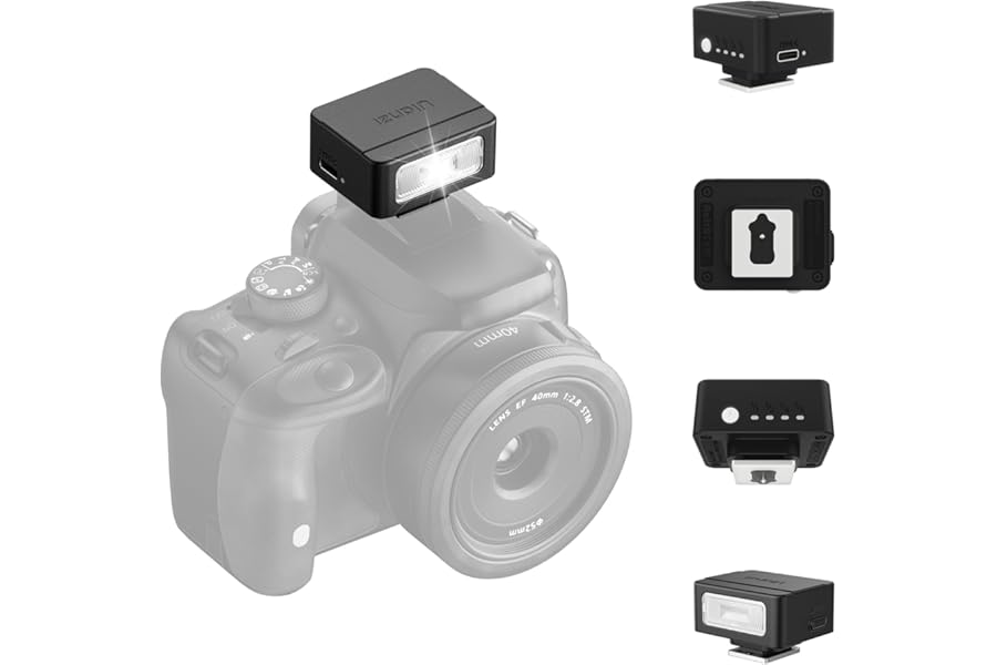 ULANZI SL01 Mini Camera Flash, GN8 6500K Camera Speedlite Flashes, 4 Power Levels (1/8~1/1), Mini Manual Flash, Single Contact Hot Shoe for Nikon, Sony, Fujifilm, Panasonic Cameras