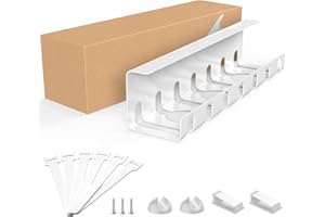 Oududianzi 1 Stück Kabelkanal Schreibtisch, Kabelführung Schreibtisch, Kabelmanagement Schreibtisch, Kabelwanne Schreibtisch, Cable Management Under Desk - Weiß