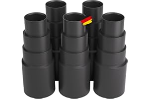 BAUHELD® Adattatore per tubo aspirapolvere [Made in Germany] – Adattatore per ugello aspirapolvere in robusta gomma PVC [3 pezzi] – adatto per Makita Bosch Kärcher Einhell Festool Eibenstock – Nero