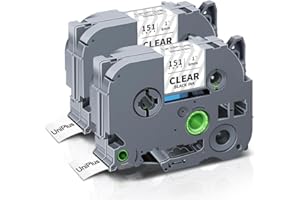 UniPlus Compatible Ruban pour Etiqueteuse Compatible avec Brother TZe-151 TZe151 Ruban Cassette Laminé pour Brother PTouch P700 2430 2730 960 9800PCN, 24 mm x 8m, Noir sur Transparent,