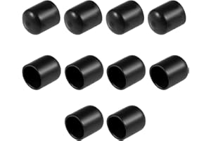 TA-VIGOR 10Pcs Rubber End Caps, 18mm ID Round Flexible Screw End Caps Thread Protectors, Black Vinyl Bolt Covers Rubber Covers for Screws, Tubes, Cables, Wires, etc