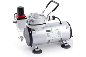 Fengda FD-18-2 Mini Airbrush compressor, oil-free mini-compressor with regulator, filter and manometer.
