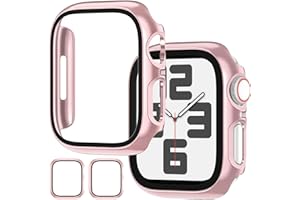 JDBLHM Screen Protector for 42mm Apple Watch Series 11(2025)/Series 10(2024),Protective Bumper Case and Slim Face Cover for Iwatch 42 mm,2 Packs,Rose Gold