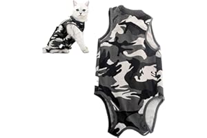AEITPET Traje de recuperación Profesional para Gatos, Gata Camiseta de recuperación, heridas Abdominales Profesional para heridas, de recuperación quirúrgica Ropa Chaleco de pequeños Gatos (L, 01)
