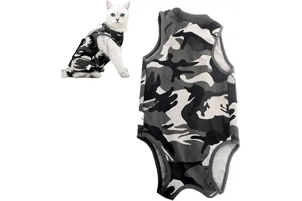 AEITPET Traje de Recuperación Profesional para Gatos, Camiseta de Recuperación Quirúrgica, Chaleco de Pequeños Gatos (S, 01)