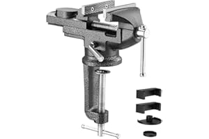 TEENO Ancho de mandíbula 70 mm de banco de trabajo, tornillo con base giratoria de 360 grados, material de acero fundido,potencia de sujeción 800 kg, es desmontable y de doble uso (Jaw width: 70mm)