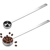U-Taste Coffee Scoops Set of 2: 18/8 Stainless Steel Measuring Coffee Spoons with 21.5cm Extra Long Handle for Ground Coffee,