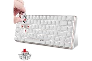 FELiCON x AJAZZ AK33 Tastiera Meccanica da Gioco Hot-Swap Red Switch 80% Gaming Keyboard con Retroilluminazione LED Bianca USB di Tipo C Cablato QWERTY 82 Tasti Anti-ghosting per PC Laptop Mac-Bianco