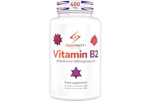 FuelFinity® Vitamin B2 Riboflavin 400mg - for Energy & Migraine Relief Support - 120 Days Supply - Made in UK, Vegan, No additives