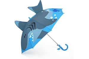 decalsweet Parapluie Enfant avec 3D, Coupe-vent et Durable Parapluie pour Filles Garçons avec Sifflet, Facile à Transporter Parapluie Pliant Enfant, Léger Parapluie Canne un Motif Mignon