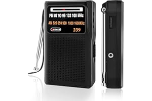 Corpower Taschenradios Batteriebetriebenes FM AM Radio mit Großartiger Empfang, Kopfhöreranschluss, Lautem Lautsprecher, Kleines Radio mit AA-Batterie betrieben zum Spazierengehen, Camping