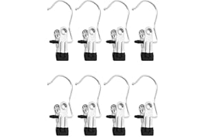 QWORK® 8PCS Cintres Pinces INOX, Crochet à Linge Portable pour Pantalon, Chaussures, Serviette, Chaussettes