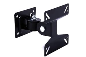 TJOM TV Stand Universal Slim Tilt & Swivel Full Motion TV Wall Mount Bracket for 14-26 Inch PC Monitor TFT LCD LED Plasma OLED Flat Curved Screen TVs, VESA 50x50mm 100x100mm 33Lbs