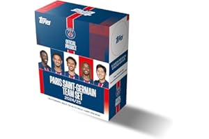 Topps Paris Saint-Germain 2024/25 Team Set - 30 Karten pro Box, inkl. 1 Autogramm oder Relikt, 1 fortlaufend nummerierte Parallel, 1 statische Folienparallel