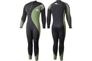 Yikayin Combinaison de Plongée Shorty pour Homme, Combinaison de Plongée de Qualité Supérieure avec Fermeture Éclair à l'avant pour la Plongée, Surf, Kayak, Sup