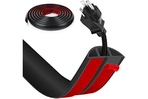 YOUSHANGRO Canaleta para Cables autoadhesiva, Protector de Cables de Goma y Madera para Suelo, Organizador de Cables para Oficinas, Escuela, Almacén, Conciertos y Más - Evita Riesgos de Tropiezos