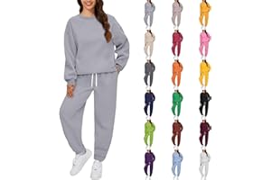 HOOUDO Tracksuit Womens Full Set Long Sleeve Sweatshirts Sweatpants Loungewear Sets with Pockets Sweatshirt Pants Joggings Suits Sportwear Yoga Gym Workout Outfits Activewear