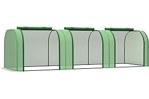 Outsunny Mini Serre de Jardin Mini Serre Tunnel Serre à tomates 3 x 1 x 0,8 m Acier PE Haute densité 140 g/m² Anti-UV 3 Portes avec Zip enroulables Vert