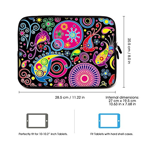 SIDORENKO Tablet PC Tasche f  r 10 - 10 1 Zoll   Universal Tablet Schutzh  lle   H  lle Sleeve Case Etui aus Neopren  Mehrfarbig