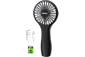 TriPole Handventilator Akku,Wiegt 95g Mini Tragbarer Hand Ventilator, USB Persönlicher Ventilator Leise, Handventilator Batteriebetrieben,2-Stufige, Starker Luftstrom, für Outdoor- Schwarz
