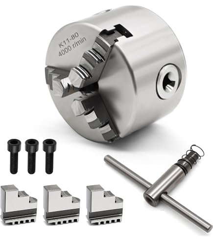 ☆chako☆ NNBWKIXI 6 Inch Wood Lathe Chuck Set 4 Jaws Self-Centering Lathe