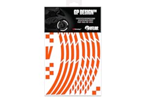 VFLUO GP Design™, Kit de Cintas, Rayas Retro Reflectantes para Llantas de Moto (1 Rueda), 3M Technology™, Anchura XL : 10 mm, Naranja