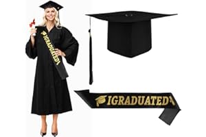 HDHGXUJRD Doktorhut Abschluss Hut Unisex, 2023 Doktorhut Graduation Cap mit IGRADUATED Schärpe Schwarz, Anhänger Quaste Bachelor Abschluss Hut für Abschlussfeiern vom Studium,Hochschule,Abitur Absolventenhut