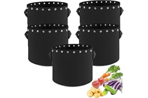 HOSECES 10 Gallon Grow Bags Thickened Breathable Garden Growing Bags with Holes & Handles- Nonwoven 38 Litres Fabric Plant Pot Container for Plants, Vegetables, Herbs and Fruits