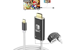 JINGDU Kabel USB C do HDMI 4K@60 Hz kompatybilny z Nintendo Switch NS/OLED/Steam Deck/ROG Ally, 2 m, przenośny przełącznik dokujący zastępuje oryginalną stację dokującą do lustrzanego ekranu