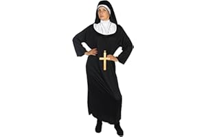 Foxxeo 40264 I Kostüm Nonne Nonnenkostüm Schwester Nonne Damenkostüm Kirche | Gr. S, M, L, XL, XXL,XXXL,XXXXL