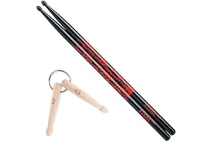 TAMA STOCK Tama 5A Drumsticks Red Rhythmic Fire Black + Schlüsselanhänger