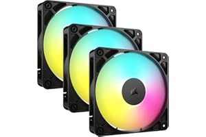 CORSAIR RS120 ARGB 120mm Ventilateurs PWM – Connexion Daisy-Chain – Faible Bruit – Roulement à Dôme Magnétique – Paquet Triple – Noir